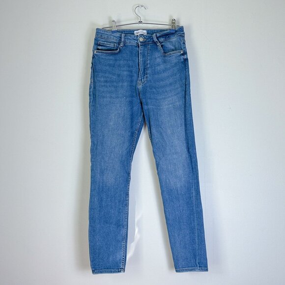 Zara Medium Wash Denim High Rise Skinny Jeans Size 12 - Picture 1 of 6